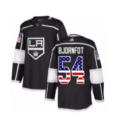 Youth Los Angeles Kings #54 Tobias Bjornfot Authentic Black USA Flag Fashion Hockey Jersey