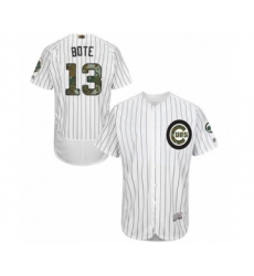Men's Chicago Cubs #13 David Bote Authentic White 2016 Memorial Day Fashion Flex Base Baseball Player Jersey