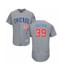 Men's Chicago Cubs #39 Danny Hultzen Grey Road Flex Base Authentic Collection Baseball Player Jersey