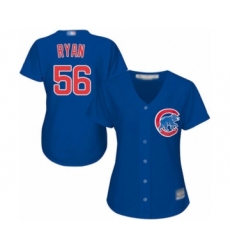 Women's Chicago Cubs #56 Kyle Ryan Authentic Royal Blue Alternate Cool Base Baseball Player Jersey