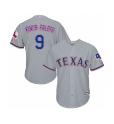 Youth Texas Rangers #9 Isiah Kiner-Falefa Authentic Grey Road Cool Base Baseball Player Jersey