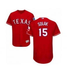 Men's Texas Rangers #15 Nick Solak Red Alternate Flex Base Authentic Collection Baseball Player Jersey