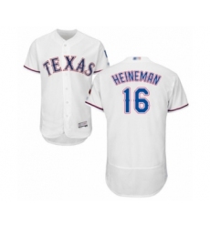 Men's Texas Rangers #16 Scott Heineman White Home Flex Base Authentic Collection Baseball Player Jersey