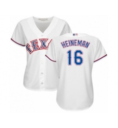 Women's Texas Rangers #16 Scott Heineman Authentic White Home Cool Base Baseball Player Jersey