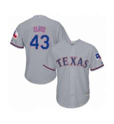 Youth Texas Rangers #43 Emmanuel Clase Authentic Grey Road Cool Base Baseball Player Jersey