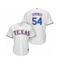 Youth Texas Rangers #54 Jeffrey Springs Authentic White Home Cool Base Baseball Player Jersey