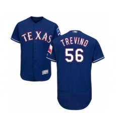 Men's Texas Rangers #56 Jose Trevino Royal Blue Alternate Flex Base Authentic Collection Baseball Player Jersey