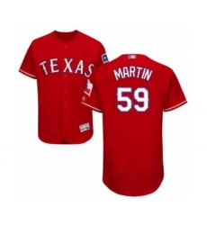 Men's Texas Rangers #59 Brett Martin Red Alternate Flex Base Authentic Collection Baseball Player Jersey