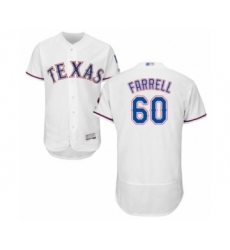 Men's Texas Rangers #60 Luke Farrell White Home Flex Base Authentic Collection Baseball Player Jersey