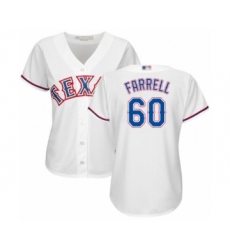 Women's Texas Rangers #60 Luke Farrell Authentic White Home Cool Base Baseball Player Jersey