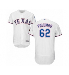 Men's Texas Rangers #62 Joe Palumbo White Home Flex Base Authentic Collection Baseball Player Jersey