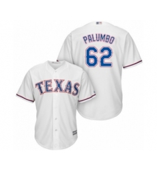 Youth Texas Rangers #62 Joe Palumbo Authentic White Home Cool Base Baseball Player Jersey