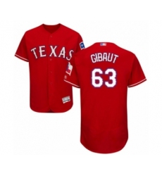 Men's Texas Rangers #63 Ian Gibaut Red Alternate Flex Base Authentic Collection Baseball Player Jersey