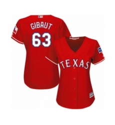 Women's Texas Rangers #63 Ian Gibaut Authentic Red Alternate Cool Base Baseball Player Jersey