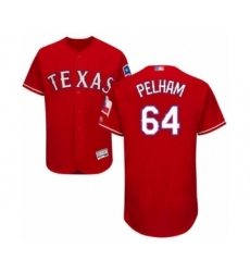 Men's Texas Rangers #64 C.D. Pelham Red Alternate Flex Base Authentic Collection Baseball Player Jersey