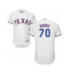 Men's Texas Rangers #70 Brock Burke White Home Flex Base Authentic Collection Baseball Player Jersey