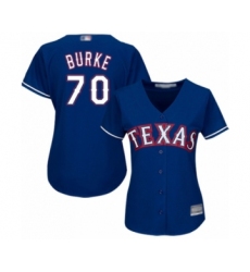 Women's Texas Rangers #70 Brock Burke Authentic Royal Blue Alternate 2 Cool Base Baseball Player Jersey