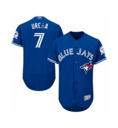 Men's Toronto Blue Jays #7 Richard Urena Blue Alternate Flex Base Authentic Collection Baseball Player Jersey