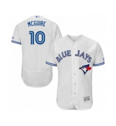 Men's Toronto Blue Jays #10 Reese McGuire White Home Flex Base Authentic Collection Baseball Player Jersey