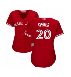 Women's Toronto Blue Jays #20 Derek Fisher Authentic Scarlet Alternate Baseball Player Jersey