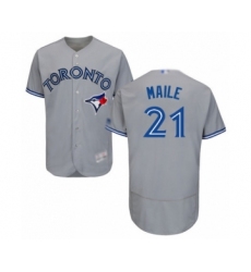 Men's Toronto Blue Jays #21 Luke Maile Grey Road Flex Base Authentic Collection Baseball Player Jersey