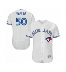 Men's Toronto Blue Jays #50 Justin Shafer White Home Flex Base Authentic Collection Baseball Player Jersey