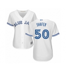 Women's Toronto Blue Jays #50 Justin Shafer Authentic White Home Baseball Player Jersey
