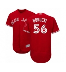 Men's Toronto Blue Jays #56 Ryan Borucki Scarlet Alternate Flex Base Authentic Collection Alternate Baseball Player Jersey