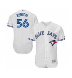 Men's Toronto Blue Jays #56 Ryan Borucki White Home Flex Base Authentic Collection Baseball Player Jersey