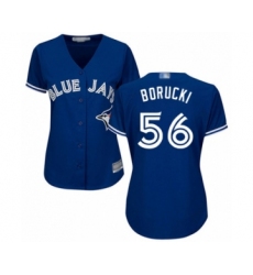 Women's Toronto Blue Jays #56 Ryan Borucki Authentic Blue Alternate Baseball Player Jersey
