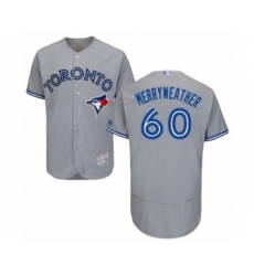 Men's Toronto Blue Jays #60 Julian Merryweather Grey Road Flex Base Authentic Collection Baseball Player Jersey