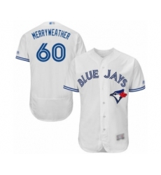 Men's Toronto Blue Jays #60 Julian Merryweather White Home Flex Base Authentic Collection Baseball Player Jersey