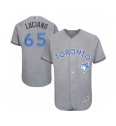 Men's Toronto Blue Jays #65 Elvis Luciano Authentic Gray 2016 Father's Day Fashion Flex Base Baseball Player Jersey