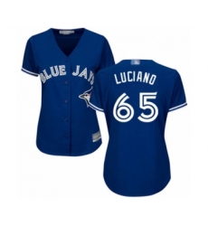 Women's Toronto Blue Jays #65 Elvis Luciano Authentic Blue Alternate Baseball Player Jersey