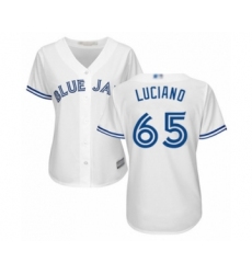 Women's Toronto Blue Jays #65 Elvis Luciano Authentic White Home Baseball Player Jersey