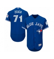 Men's Toronto Blue Jays #71 T.J. Zeuch Blue Alternate Flex Base Authentic Collection Baseball Player Jersey