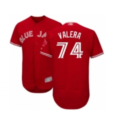 Men's Toronto Blue Jays #74 Breyvic Valera Scarlet Alternate Flex Base Authentic Collection Alternate Baseball Player Jersey