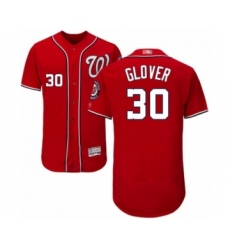 Men's Washington Nationals #30 Koda Glover Red Alternate Flex Base Authentic Collection Baseball Player Jersey
