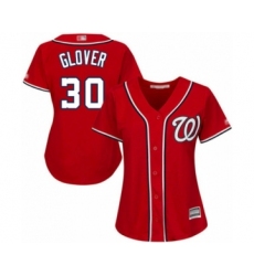 Women's Washington Nationals #30 Koda Glover Authentic Red Alternate 1 Cool Base Baseball Player Jersey