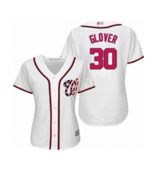 Women's Washington Nationals #30 Koda Glover Authentic White Home Cool Base Baseball Player Jersey