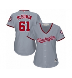 Women's Washington Nationals #61 Kyle McGowin Authentic Grey Road Cool Base Baseball Player Jersey