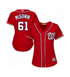Women's Washington Nationals #61 Kyle McGowin Authentic Red Alternate 1 Cool Base Baseball Player Jersey