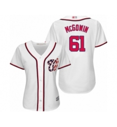 Women's Washington Nationals #61 Kyle McGowin Authentic White Home Cool Base Baseball Player Jersey