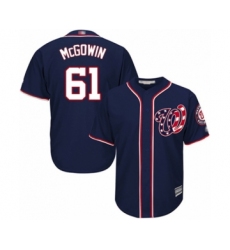 Youth Washington Nationals #61 Kyle McGowin Authentic Navy Blue Alternate 2 Cool Base Baseball Player Jersey