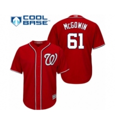 Youth Washington Nationals #61 Kyle McGowin Authentic Red Alternate 1 Cool Base Baseball Player Jersey