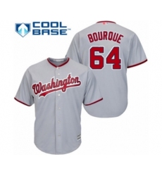 Youth Washington Nationals #64 James Bourque Authentic Grey Road Cool Base Baseball Player Jersey