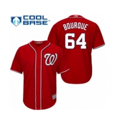 Youth Washington Nationals #64 James Bourque Authentic Red Alternate 1 Cool Base Baseball Player Jersey
