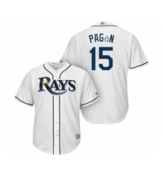 Youth Tampa Bay Rays #15 Emilio Pagan Authentic White Home Cool Base Baseball Player Jersey