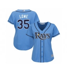 Women's Tampa Bay Rays #35 Nate Lowe Authentic Light Blue Alternate 2 Cool Base Baseball Player Jersey