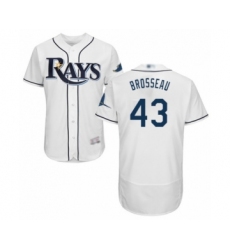 Men's Tampa Bay Rays #43 Mike Brosseau Home White Home Flex Base Authentic Collection Baseball Player Jersey